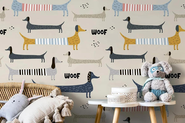 BEHARCOLORS Dog Wall Decal - Dachshund Wall Decor - Puppy Wall Decals for