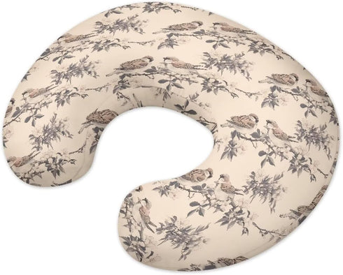 Daulesho Sparrow Nursing Pillow Case for Newborn, Cute Bird Breast Feeding Pillow Support Lounger Cover, Washable