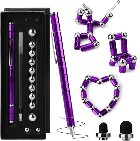SUKIPIN Magnetic Fidget Pen, Magnetic Fidget Pens for Adults, Purple Magnet Pen