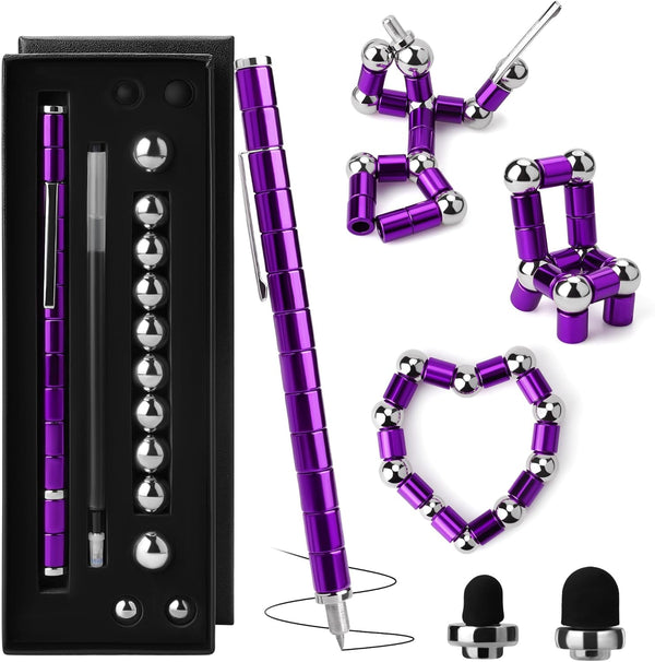 SUKIPIN Magnetic Fidget Pen, Magnetic Fidget Pens for Adults, Purple Magnet Pen