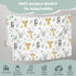 Safari Jungle African Animal Eucalyptus Leaf Baby Blanket, Boys Gift, Elephant Giraffe Zebra Lion Flannel Fleece