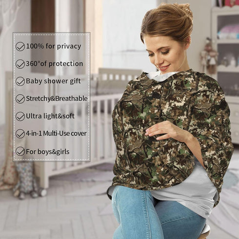 Mcewoel Camo Baby Car Seat Cover, Multi Use Baby Stroller Cover, Boys and Girls Camo Shower Gifts