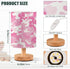 Vdsrup Table Lamp Pink White Camo Nightstand lamp Fabric Lamps with Wood Base Fabric Shade Bedside Desk Lamps