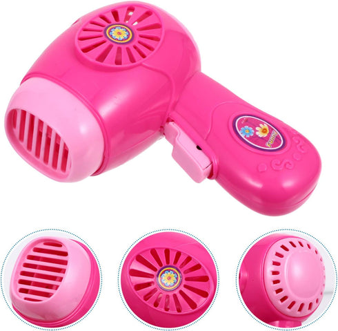 3-7, Playset Toyvian Small Doll Hair Dryer: Pretend Play Play Toy for Girls Hair Dryer Montessori Kitchen Educational