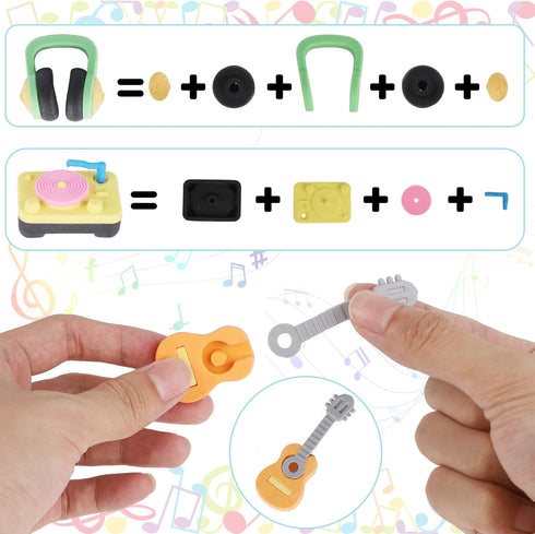 24 Pcs Erasers for Kids, Mini Pencil Eraser Bulk Classroom Prizes, Fun Puzzle Erasers for Preschool Students