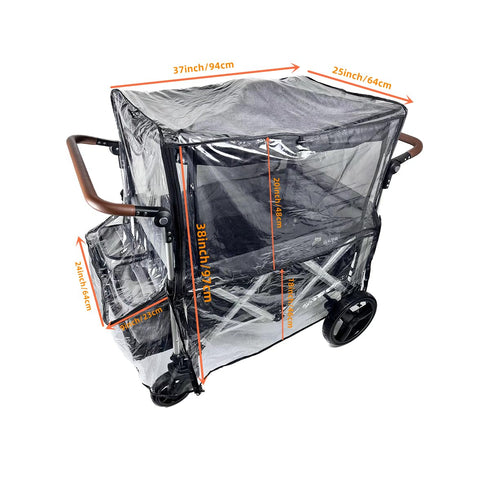 Ezkindheit 2in1 Big Size Rain Cover for Stroller, Mosquito Net for Trolley Cart, Big Cover with Window for Picnic