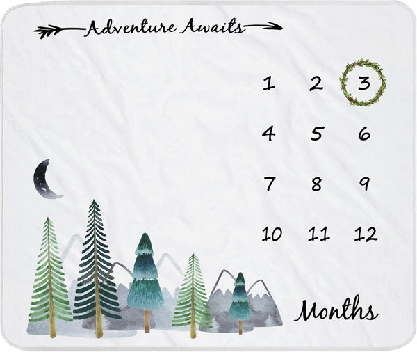 Baby Monthly Milestone Blanket for Boy Girl Gender Neutral Gift for Baby