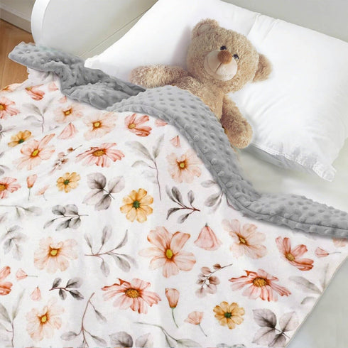 30 40 Inch(75x100cm) BORITAR Kids Baby Blankets Soft Plush Mink Fabric for Girls,Elegant Daisy Floral Receiving