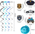 Sumind 32 Pieces Police Party Decorations Set - Police Academy Graduation Party Swirls with 20 Balloons, 2 Banners