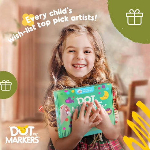 Jar Melo Washable Dot Markers, 6 Colors with 108 PDF & 10 Physical Activity Papers, Non-Toxic Bingo Daubers