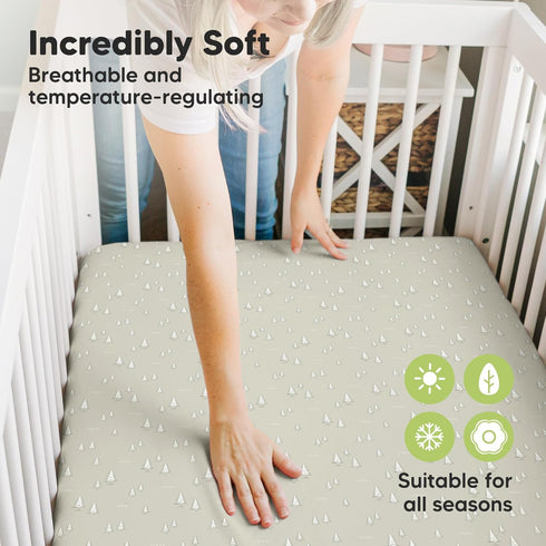 Pack 2-Pack 2-Pack 100% Pack Keababies and Play Sheets Fitted, Mini Crib Sheets and Sleep Sacks, Cotton - Fitted Crib