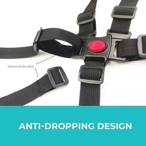 Flohayo 5-Point Adjustable Baby Harness Seat Belt for Stroller, High Chair, Pram, Buggy, Pushchair - Durable & Safe