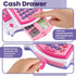 3 4-8+ BUYGER Kids Cash Register Toy with Scanner, Receipt Printer, Microphone, Shopping Play Food - Pretend Role Play