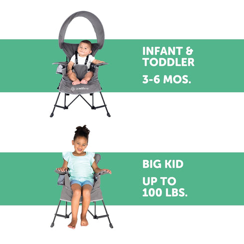 Portable Grey Baby Delight Go with Me Jubilee Chair - Indoor & Outdoor Use