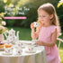 Set 3-8, Set TUZT Tea Party for Little Girls Ages White Floral Porcelain Tea with Gold Trim Edges, Princess Tea Time