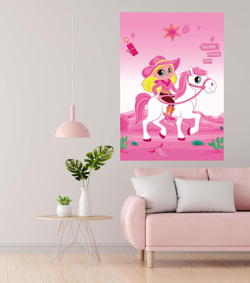 Cowgirl Birthday Party Decorations, Disco Pink Cowgirl Western Horse Favor Supplies, Pin The Boot on The Cowgirl Game.