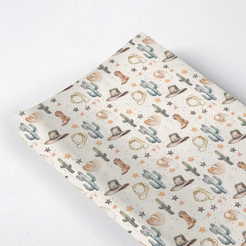 KuphiL10C Western Theme Baby Changing Pad Cover,Unisex West Cactus Hats Stars Nursery Diaper