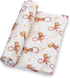 100% Muslin Cotton Swaddle Blanket, Gender Neutral Newborn Nursery Essentials for Girls and Boys, Monkey Print