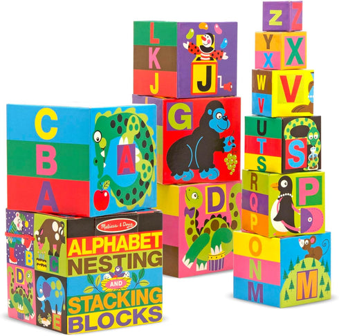 Melissa & Doug Deluxe 10-Piece Alphabet Nesting and Stacking Blocks