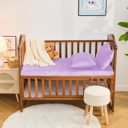 28 52 Inch Entisn Baby Crib Sheets, x Minky Dot Fitted Crib Mattress Sheet for Girls, Soft and Warm Fleece Nursery
