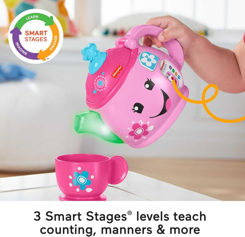 Set 18+ Fisher-Price Toddler Toy Laugh & Learn Sweet Manners Tea with Music & Lights for Educational Pretend Play Kids