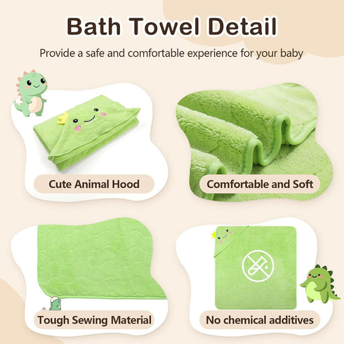 OFUSUY 6 3 3 PCS Baby Bath Towels, PCS Animal Hooded Baby Towels & PCS Washcloths, Baby Bath Towels for Infants