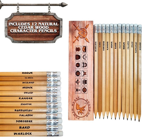 Power Beast Dungeon: 12 Character Class Pencils for Dungeons and Dragons, D&D, and Pathfinder