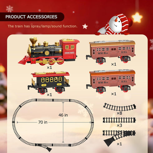 Xelabrion Set 3-5 4-7, Set Set 3 4 5 6 Train for Kids Classic Electric Train Toys with Locomotive Engine, Lights