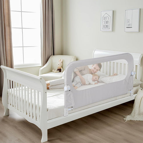 Baby Bed Rail Guard for Toddlers - 47" Swing Down Bedside Rails for Twin, Full, Queen Bunk Size Beds