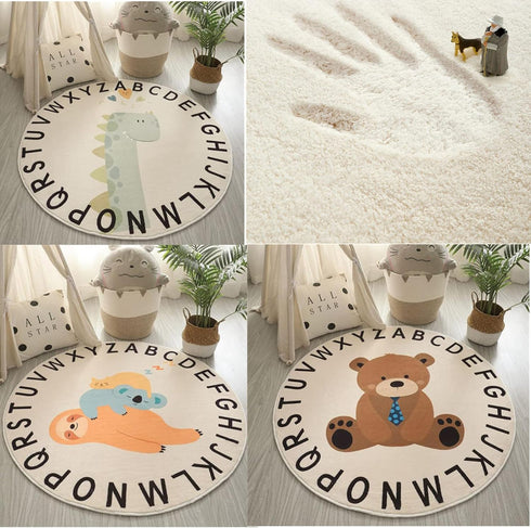 Jackcsale 39 inch) ABC Round Rug for Kids Soft Alphabet Nursery Area Rug Boys Girls Educational Learn Fun Rug Play Mat