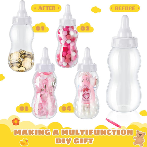 2 11 4 Inch Tessco for you Pcs Large Baby Milk Bottle Fillable Baby Shower x Piggy Bank Plastic Container for Game