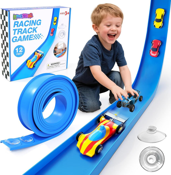 Flex Track 12 Ft Starter Set: Portable Rolls Up Race Tracks for