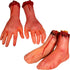 XONOR Halloween Fake Human Arm and Foot - Bloody Dead Body Parts Decorations, 4-Pieces (1 Pair Hands, 1 Pair Feet)