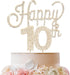 LINGTEER Happy 10th Birthday Gold Rhinestone Cake Topper - Cheers to 10 Years Old Party Centerpieces Decorations