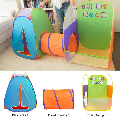 Kids Tent Fun Toss It Game Zone, 3-in-1 Pop Up Tent Play Tents for Indoor Outdoor, Great Game & Toy Gift for Children