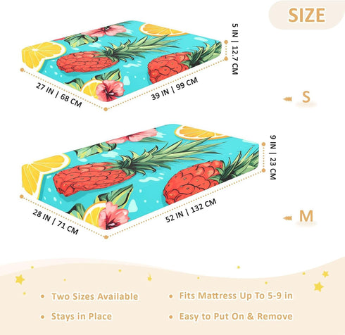 Bseiialft 52 28 Pineapple Fruit Teal Crib Sheets for Boys Girls Soft and Breathable Cotton Baby Sheets for Standard