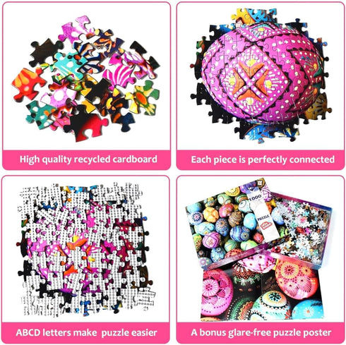HUADADA 1000 Piece Puzzles for Adults - Educational Easter Egg Puzzle, 27.56" x 19.67"