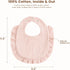 100% 0-36 3-Pack Konssy Muslin Baby Bibs for Girls Soft Cotton Drool Bibs, Ruffle Trim for Newborns & Toddlers Months