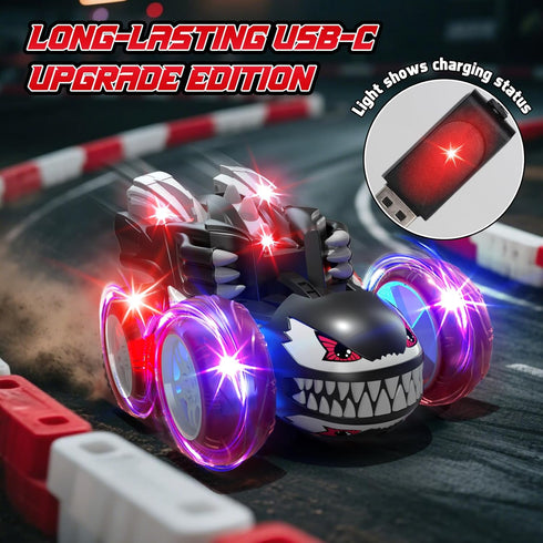 SOGAWEBB 4-7, 2.4Ghz 4 5 6 7 8 Remote Control Cars for Boys Rechargeable RC Stunt Car with Cool Lights Toys Gift