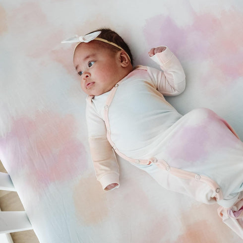 Soft Knit Crib Sheet for Toddlers in Nova Design by Copper Pearl