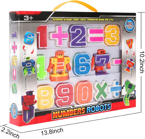 Liberty Imports 15 PCS Number Robots Transforming Toys Set, Educational STEM Learning Bots for Kids Counting Fun