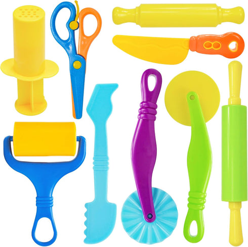 Wxqfumy Dough Tool Set, 9 Pcs Basic Dough Tools Kits for Kids, Dough