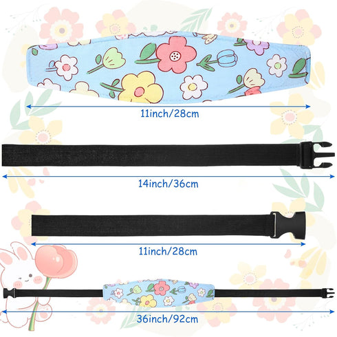 2 Hestya Pieces Baby Car Seat Head Straps, Carseat Head Support for Toddler Holder Band Headrest, Stroller Sleeping