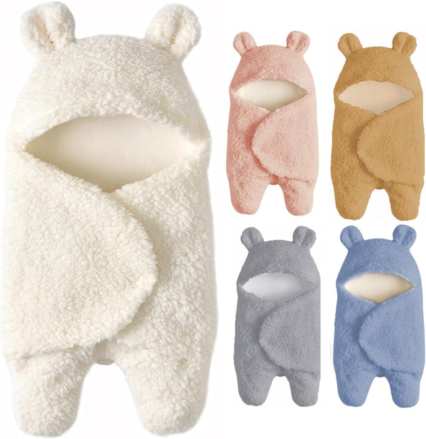 Baby Swaddle Blanket, Cute Cotton Plush Receiving Wraps for Boys Girls, Soft Newborn Sleeping for 0-6 Months