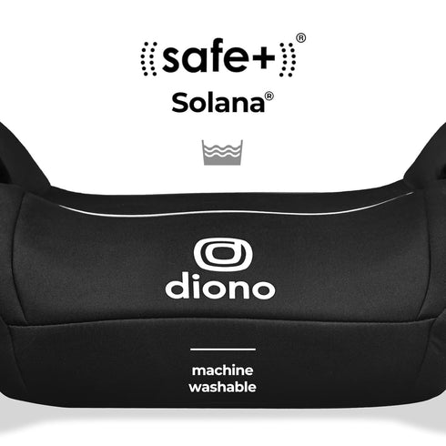 Diono Solana Lightweight Backless Booster Seat - Black, No Latch, Machine Washable