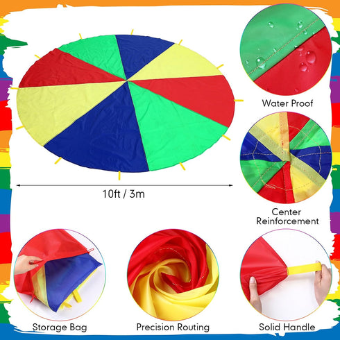 43 Pcs 3 in 1 Carnival Outdoor Games Combo Set for Kids, Includes 6 Plastic Cones, 12 Ring, 12 Bean Bags, 10 Foot