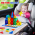 Gemmicc 58 PCS Mini Magnetic Tiles, Travel Magnet Construction Toys with Metal Storage Box, Sensory Montessori Toys