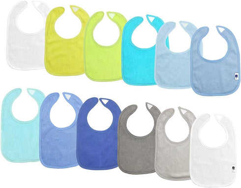 Waterproof Baby Bibs for Girls and Boys, Unisex Cotton Solid Knit Infant Feeding Bibs