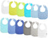 Waterproof Baby Bibs for Girls and Boys, Unisex Cotton Solid Knit Infant Feeding Bibs