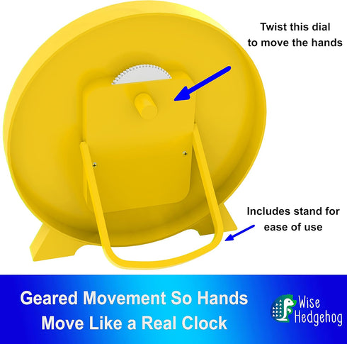 Kids Telling Time Practice Learning Clock, 4 Inch Teaching Handheld Analog Clock for School Classrooms and Homeschool